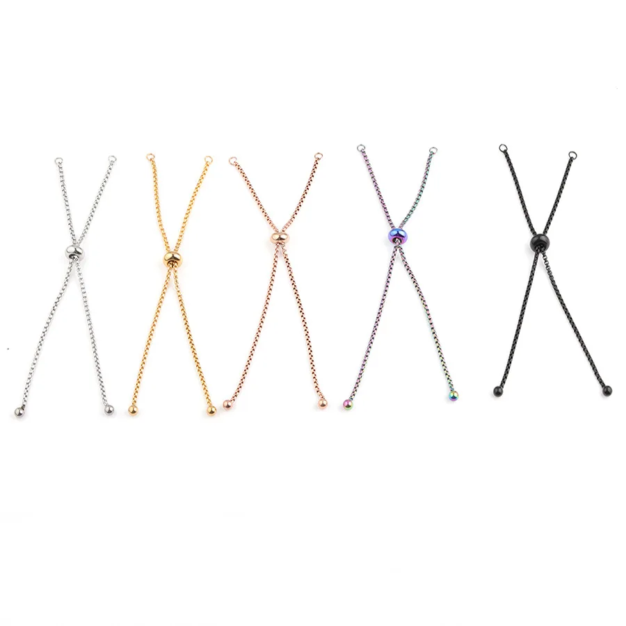 Stainless Steel Making Accessories  Adjustable 1.8mm*11.5mm Bolo Bracelet Link Chain DIY Jewelry Findings
