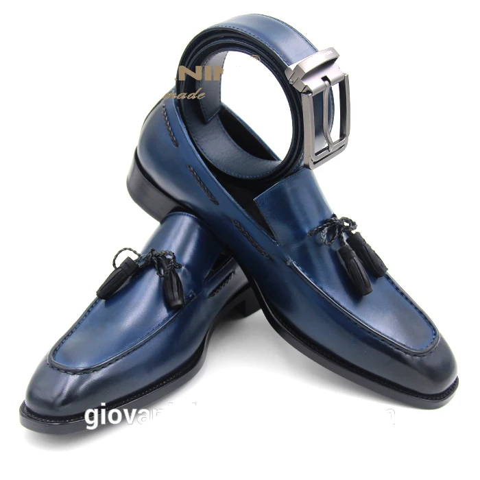 
 Модель хендмейд обуви Высокое качество ручная роспись из натуральной кожи с кисточками; Женские лоферы и ремнями и острым носком Мужские модельные туфли  