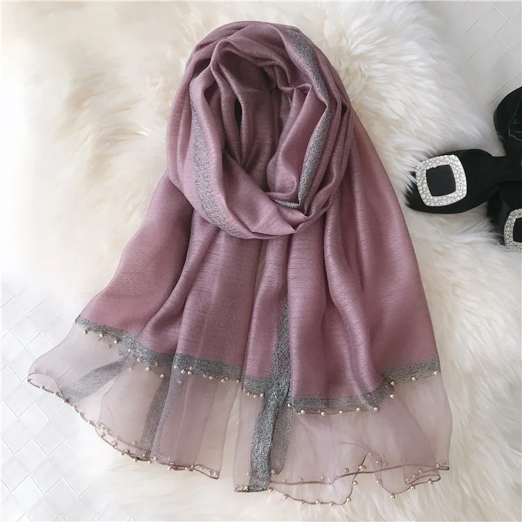 Dubai Popular Stylish Sexy Girl Colorful Gloden Glitter Women Muslim Hijab Beach Indian Silk Shawl Scarf