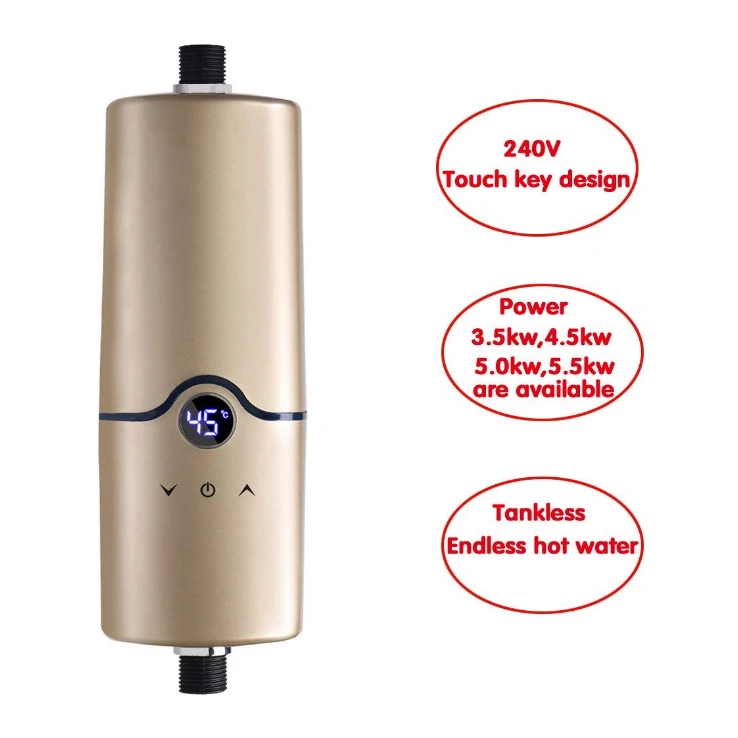 
High speed 5.5KW instant tankless mini kitchen atautomatic electric water heater 