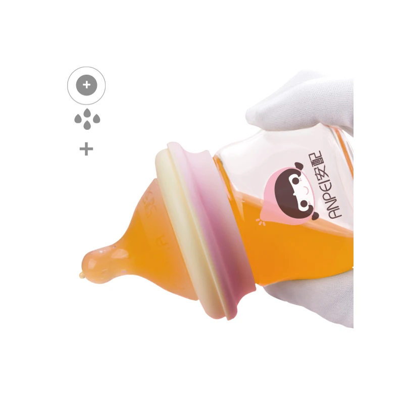 Wholesale custom baby products without Bpa silicone pacifiers high borosilicate glass bottles