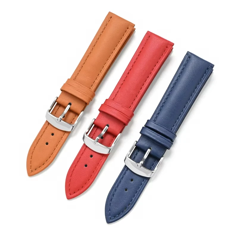 Wholesale Custom Leather Smart Strap Multi Color 18MM/20MM Universal Classic Leather Strap For Huawei Samsung Smart Watch