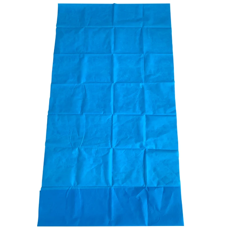 Nonwoven medical pillow cover and bed sheet hotel message plain style and single use pp bed sheet disposable linens