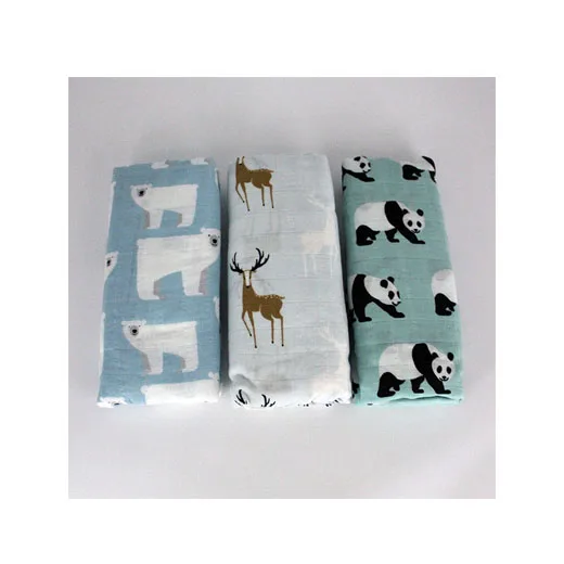 Unisex Safe Nursery Muslin Baby Swaddle Blankets 100% Organic Cotton Newborn Receiving Swaddle