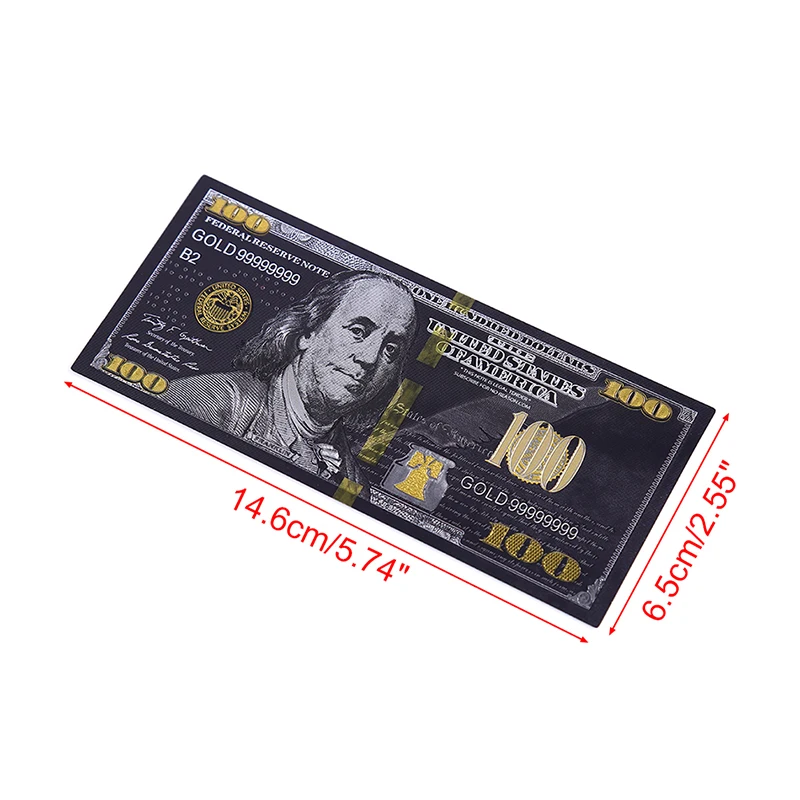 custom black USA 100dollar bills waterproof  US dollars black gold foil plastic collection gift sets USA banknotes