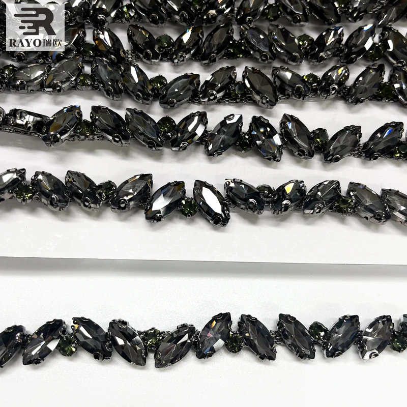 Rhinestone Cup Chain Trimming over 100 Designs 10 Yard Fringe for Garment Decoration Bags Necklace Earring Sew-On Technique