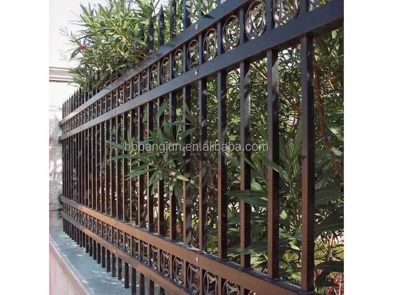 7ft tall color steel grills boundary wall galvanized sheet tubular picket fence thailand design