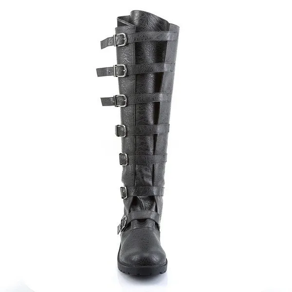 Fashion Men Medieval Renaissance Greaves Boots Shoes Leather Leg Armor Knight Costume Strap Puttees Boots