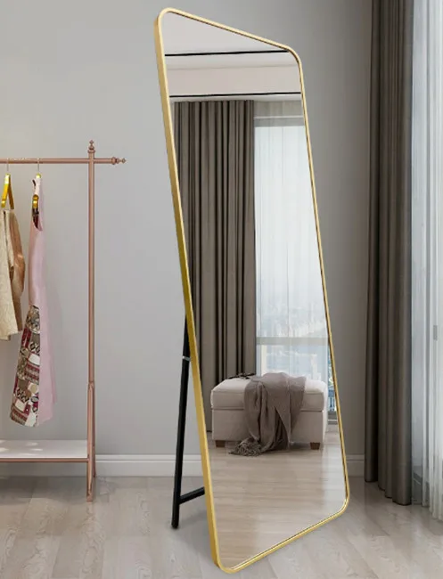Hot Sale Factory Hanging Mirror Large Rectangle Oversized  Dressing Full Length Floor Stand Arch Wall Mirror On Floor