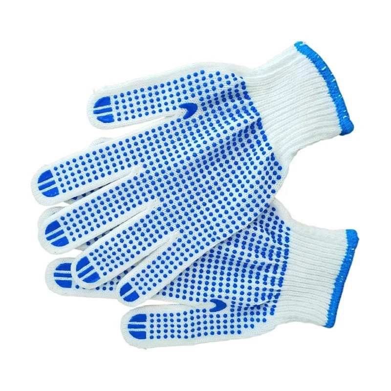 Knitted bag 600 pairs per piece c600g cotton gloves wear-resistant, thickened beads gloves, t-point safety  protective fine yarn