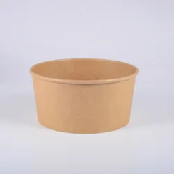 Hot sale eco-friendly oil-proof kraft paper soup bowl can be packed and taken away