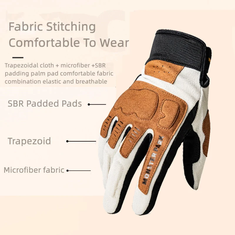 Защитные перчатки для мотоцикла MONSTER PARK, мужские перчатки для езды на мотоцикле и велосипеде