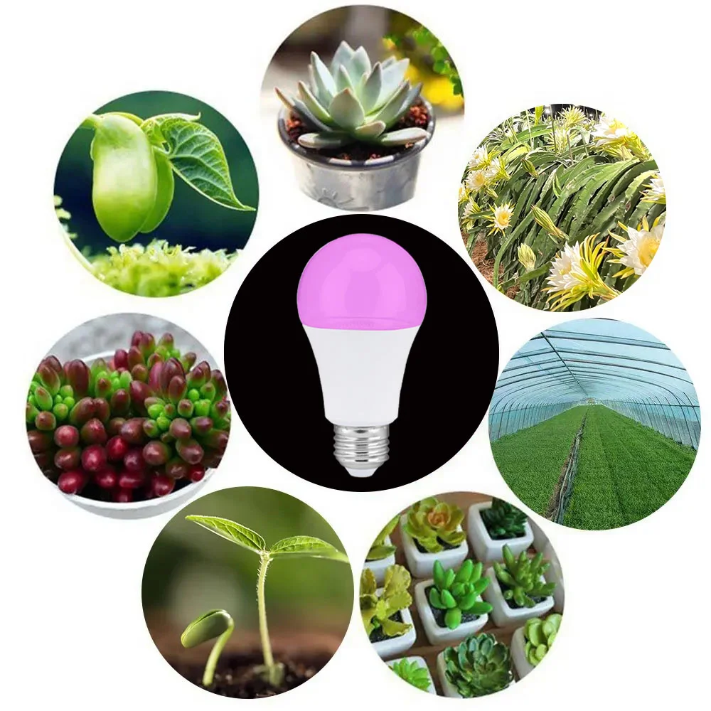 9W 120V/220V Full Spectrum B22 E27 E26 Indoor Plant Bulb for Hydroponics LED Grow Tent Lighting Bulbs
