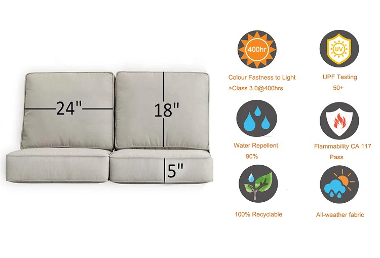 Water Proof Outdoor Deep Seating Sofa Seat Couch Cushion Foam