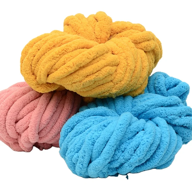 Hot Sale Super Soft Jumbo Arm Knitting Chunky Chenille Yarn DIY Giant Chenille Blanket Yarn