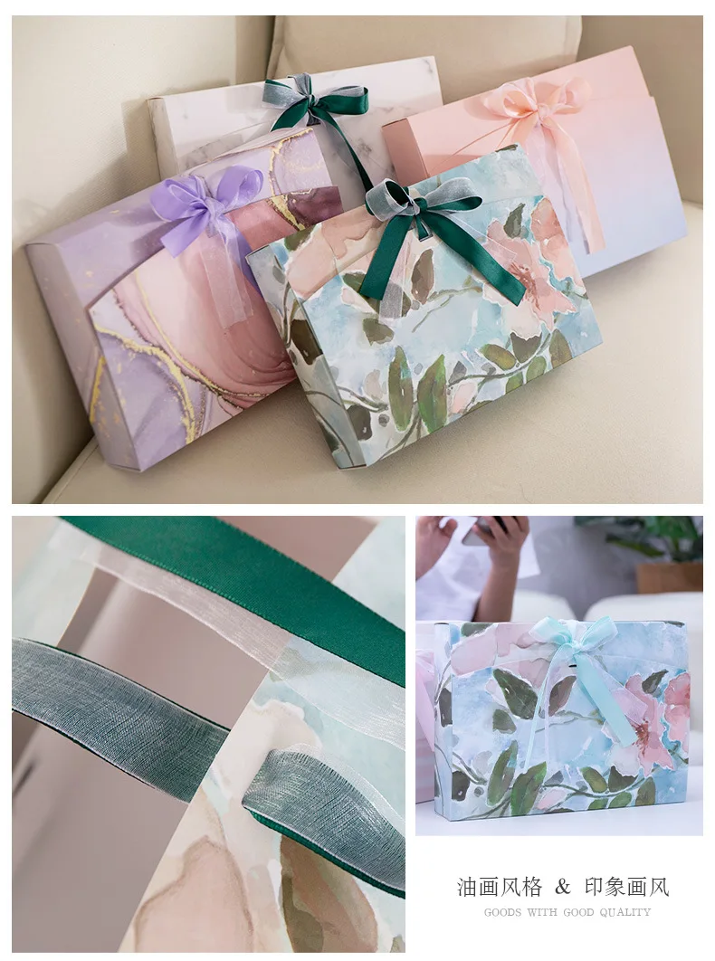 Custom Logo Bow Ribbon Gifts Carton Paper Packing Scarf Box Pajamas Shirt Packaging Boxes Gift Package