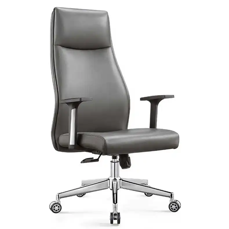 Wholesale New Design Office Furniture Executive Ergonomic Chair Swivel Computer Synthetic Leather Chair With Electroplated Foot