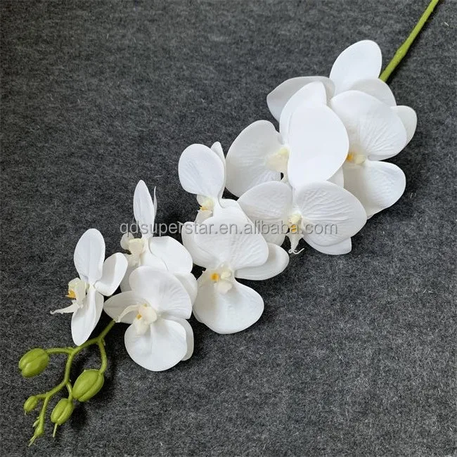 L-693 Wholesale Artificial Orchids 9 Heads Real Touch Butterfly Orchid 3D White Orchids Flower For Wedding Home Decoration