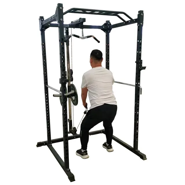 Commercial Home Use Pull Up Plates Loaded Cable Pulley Multi Function Smith Machine Power Squat Rack