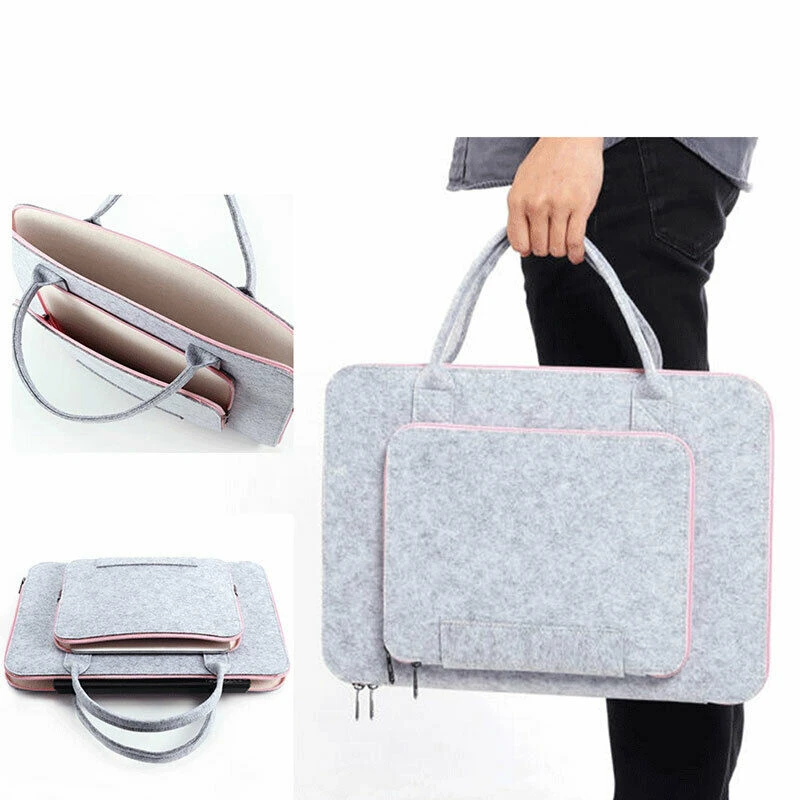 Amazon Hot Selling Sturdy 13 15.6 inches Business Felt Tote Laptop Bag with Handle