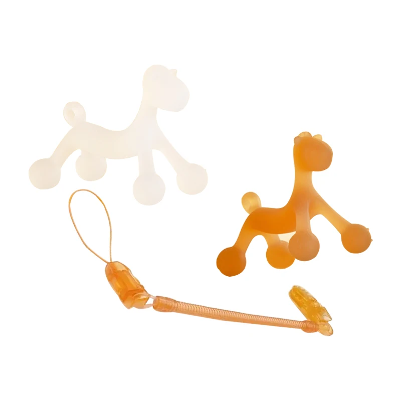 Food Grade Silicon 3D Horse Cartoon Baby Masticate Teething Toy With Chain