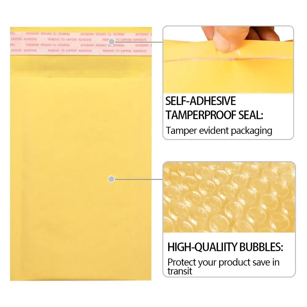 Envelope Custom Bags Mailers Bag Packaging Kraft Envelopes Padded Logo Shipping Mail Mailing Paper Kraft Bubble Mailers