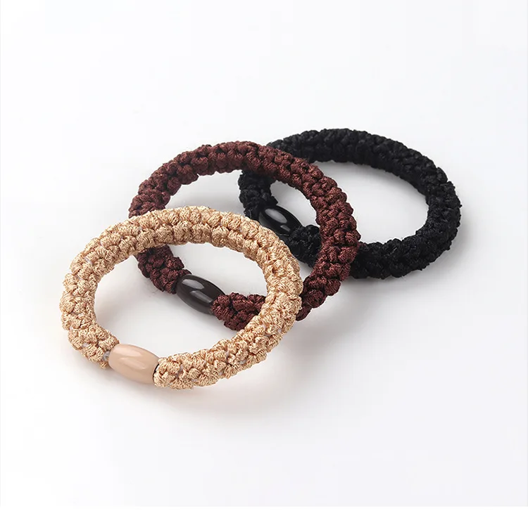 Оптовая продажа, женские эластичные нейлоновые резинки для волос с индивидуальным логотипом