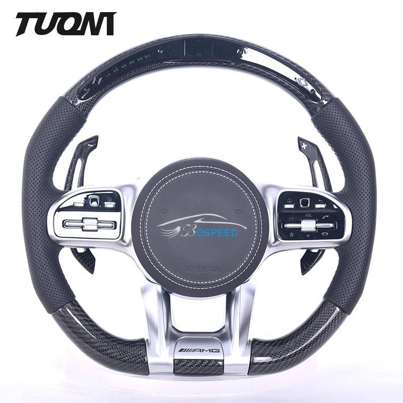 Fashion Flat Bottom Carbon Fiber Steering Wheel For Mercedes Benz A C E S Class Customized Steering Wheel