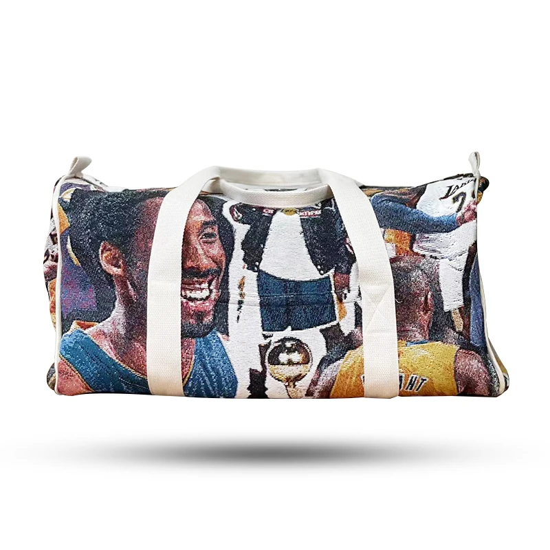 2023 Custom Logo And Size Large Travel Bag Tapestry Woven  Exercise Yoga Bag Throw Blanket Tote Bags Fashion Handbags Cotton