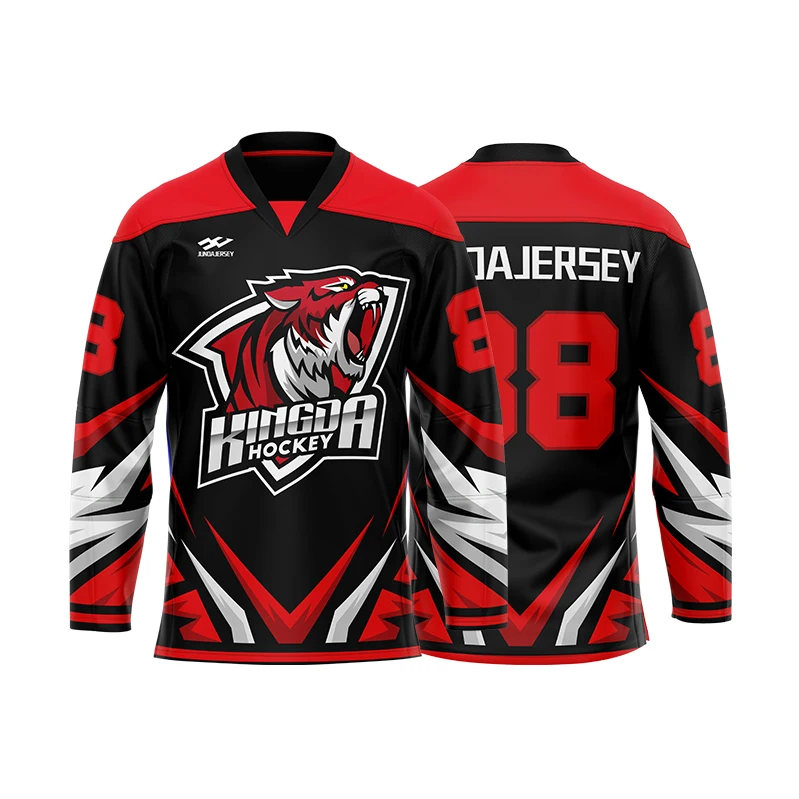 Free Design Factory Direct Price sublimation printing Long Sleeve Custom hockey practice jerseys set funny hockey jerseys