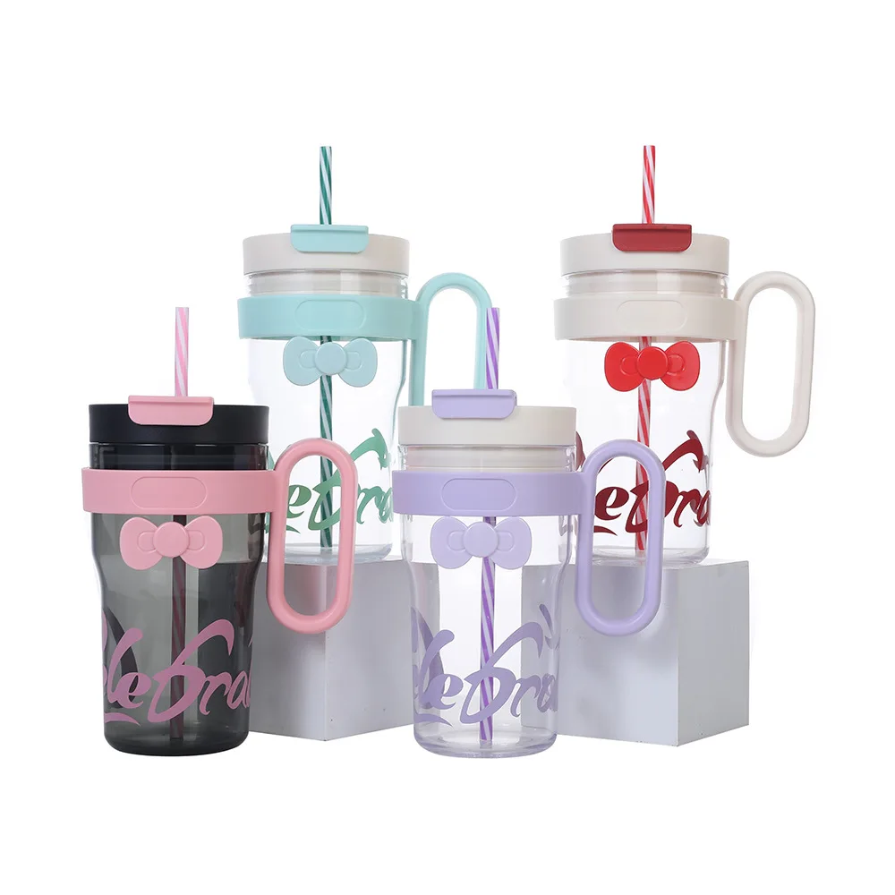 2024 New Large Capacity Plastic Straw Cup for Direct Drinking High Beauty Creative Water Cup
