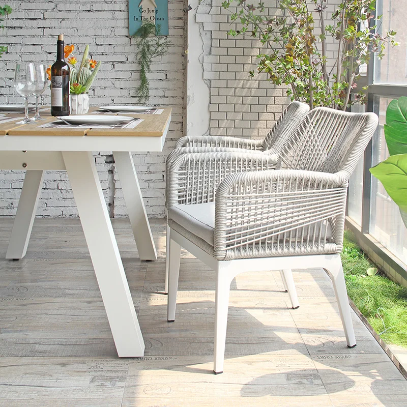 Terrace Outdoor Restaurant Patio Garden Set Furniture Rope Woven Outdoor Dining Chair Patio Rope Chair Furniture