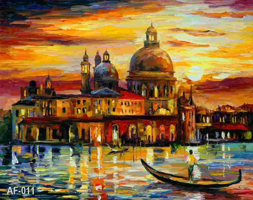 
Home Wall Decoration Venice Landscape Art Oil Painting Canvas Wall Hanging Decor Artworks 