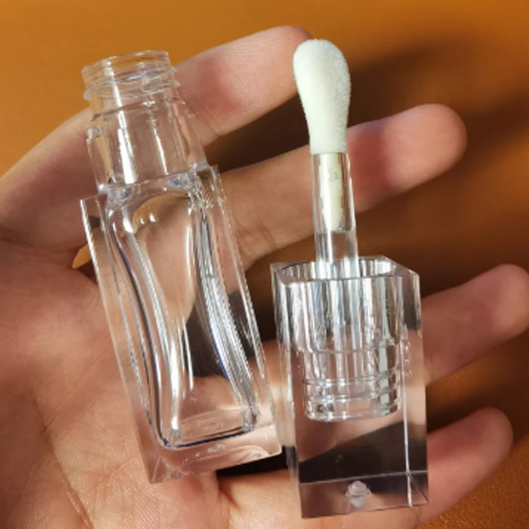 Custom PETG Plastic Lip Gloss Tube Big Wand 10ml Pattern Lipstick Lip Balm Eye Cream Screen Printing Surface Treatment