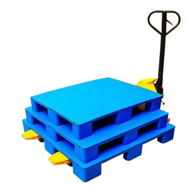 Made in China 1000*800mm Durable Euro Pallet Single Faced Plastic Hard Tray with Steel Entry Industrial PE Material