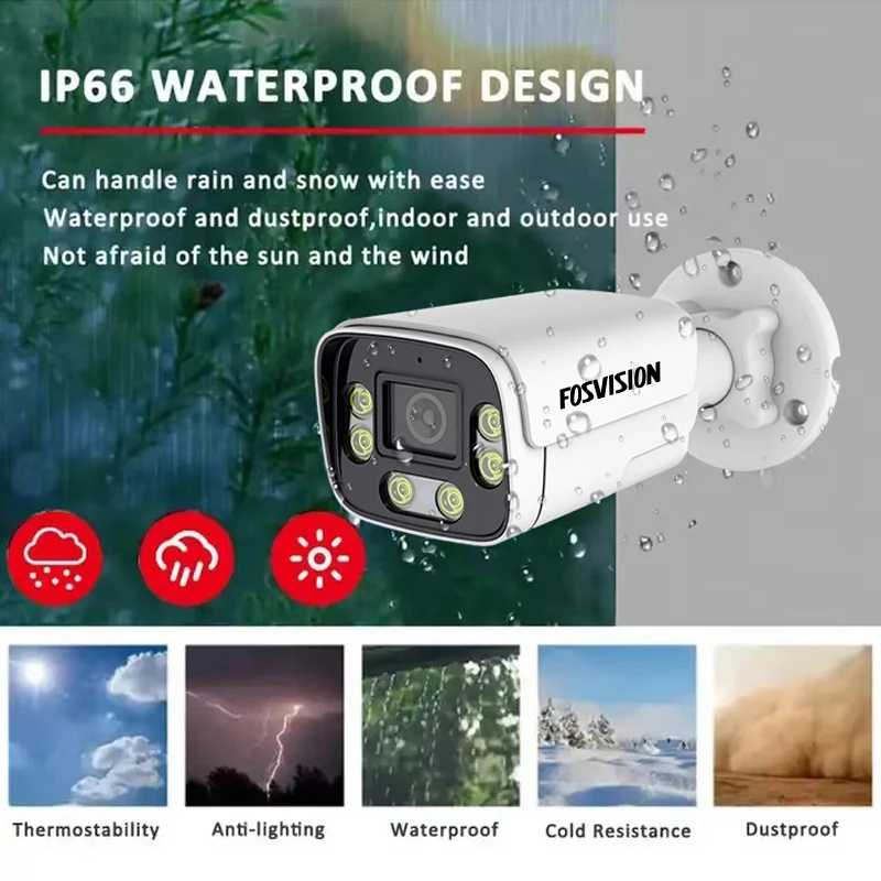 Fosvision 4k 8mp Ip Poe Camera System Hd Video 8ch Poe Nvr Camera Kit Set 8 Channel Nvr Home Security Cctv System Two Way Audio