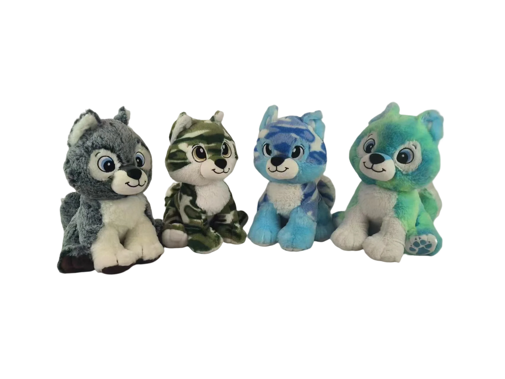 Realistic Stuffed Animal Wholesale Plush Wolf Toy Fluffy High Quality 25CM Custom