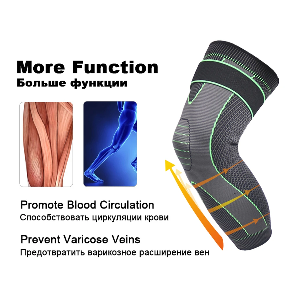 1Pcs Full Leg Compression Sleeves for Women Men Long Knee Braces Support Protector for Arthritis Joint Pain Relief Meniscus Tear