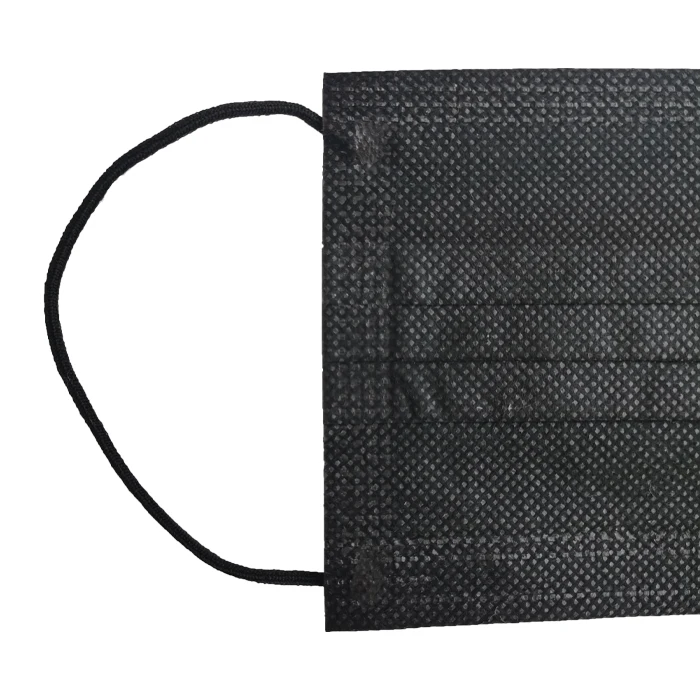 Civil protective 3ply nonwoven disposable black mask filter protection breathable surgical medical mask with elastic earloops