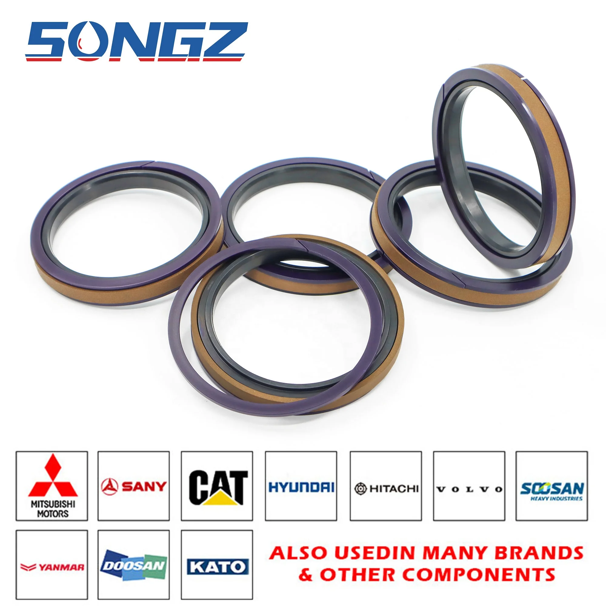 Excavator oil seal piston seal SPGW PTFE+NBR material sealing ring 130*107*15.5