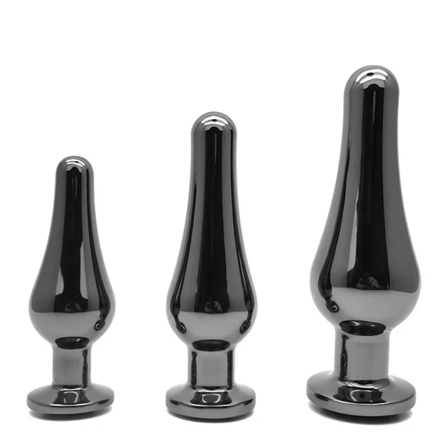 New gun color sex toy metal extended anal plug