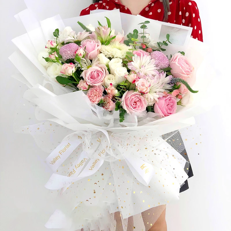 Flower Wrapping Mesh Paper Korean Gift Flower Packaging Material mesh for Florist Bouquet wrapping paper