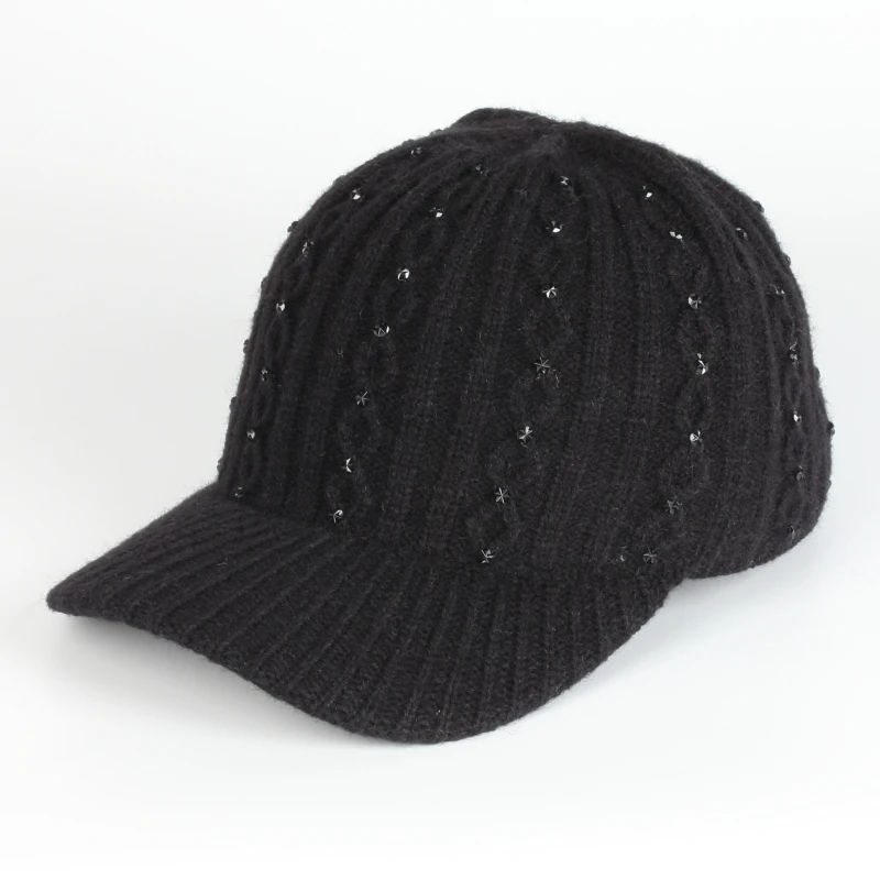 Wholesale New Fashion Winter Chic Wool Knitted Braid Diamond Baseball Gorras Trucker Golf Tennies Dad Hats For Women