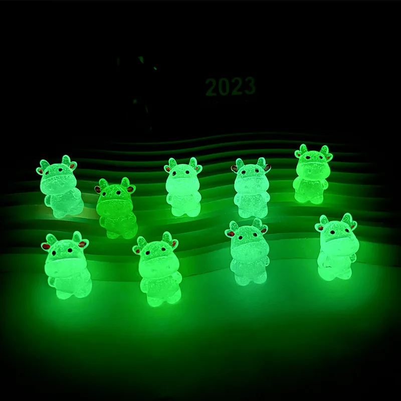 Glow-in-the-dark Zodiac calf diy jewelry three-dimensional resin accessories micro landscape ornaments bulk charms