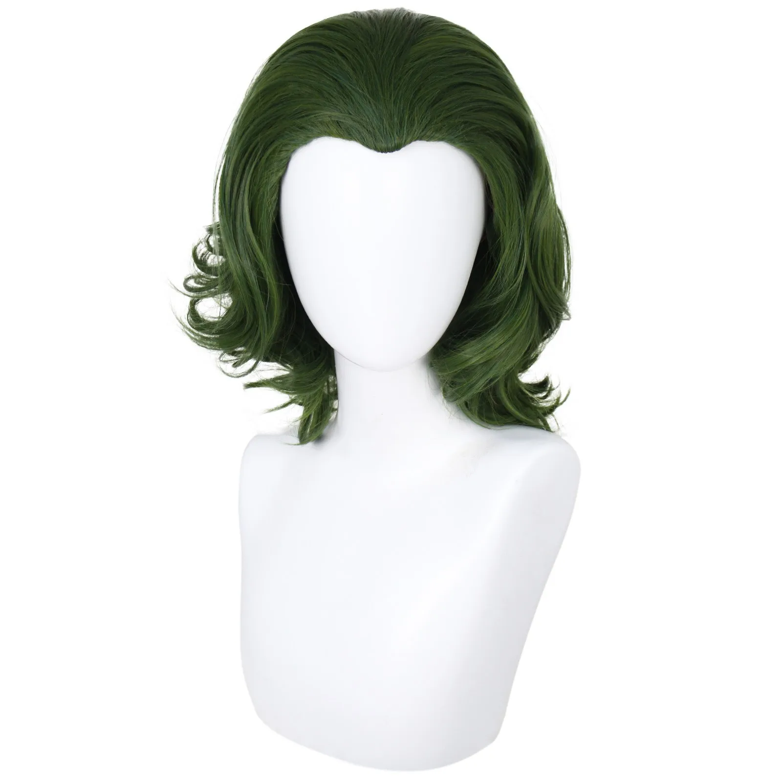 Anogol Joker Arthur Fleck Cosplay Wig green 40cm short wig deep wave curly synthetic hair Dark Knight