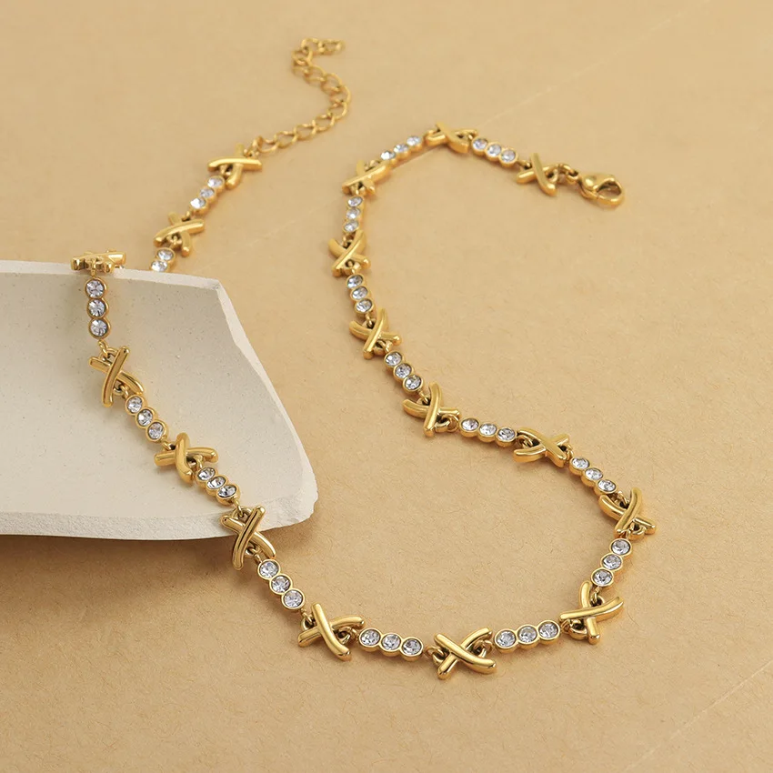 Bracelet Necklace Sets Stainless Steel Jewelry Sets for Women Conjunto de joyas de oro de dubai Ensemble de bijoux de mode