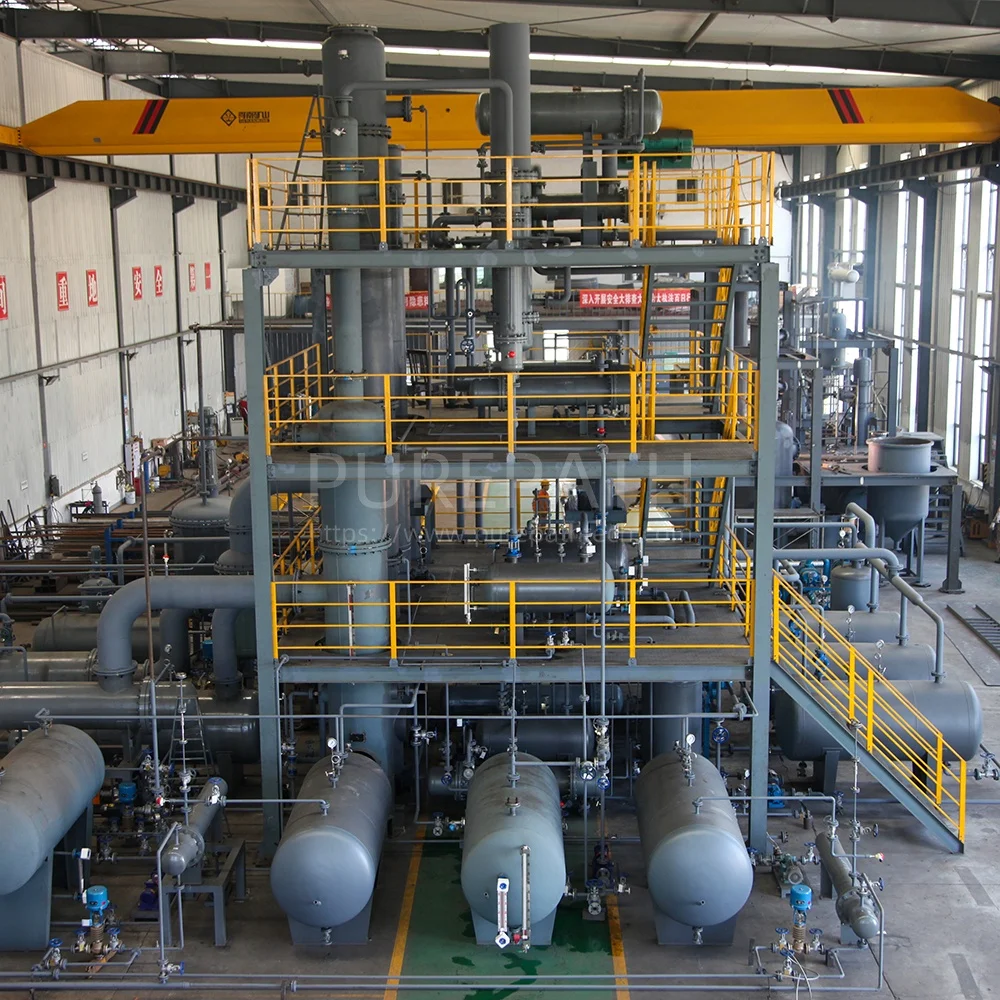 Distillation with WFE/TFE high efficient converting waste oil into high quality base oil