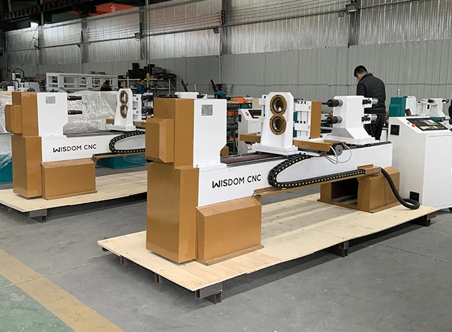 WISDOM CNC wood lathe machine with digital display