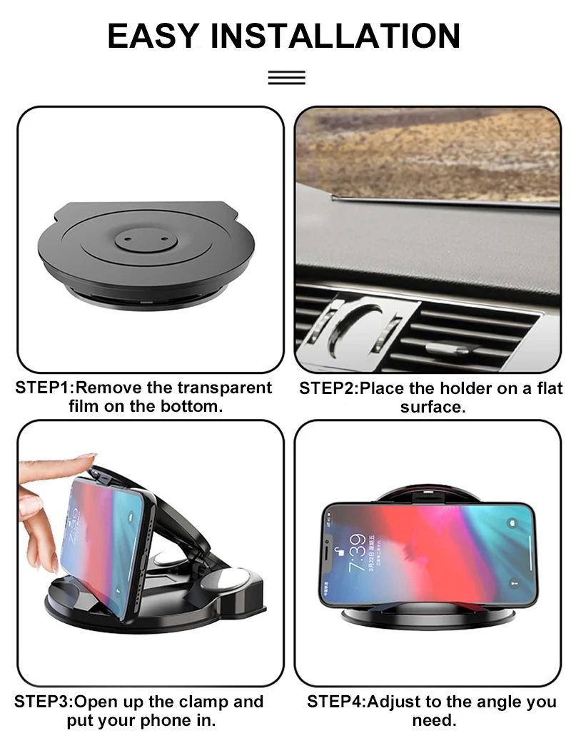  Car Phone Mount Silicone Pad Mat for Various Dashboards Slip Free Desk Stand