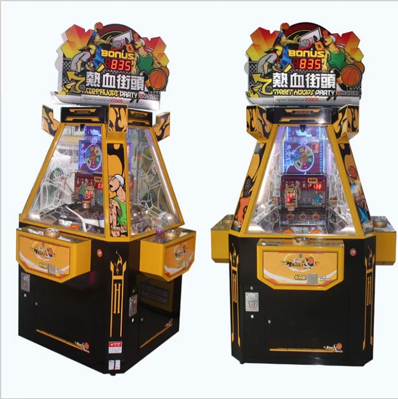 Amusement Coin Operated Arcade Street Hoops Party Coin Pusher Lottery Prize Ticket Game Machine For Game Center For Sale